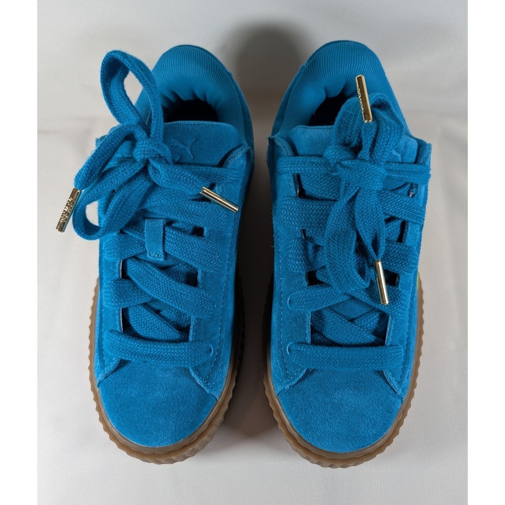 Puma Fenty Creeper Phatty Blue Lime Green Suede Platform Sneakers 399332-02 6.5W - Picture 3 of 7